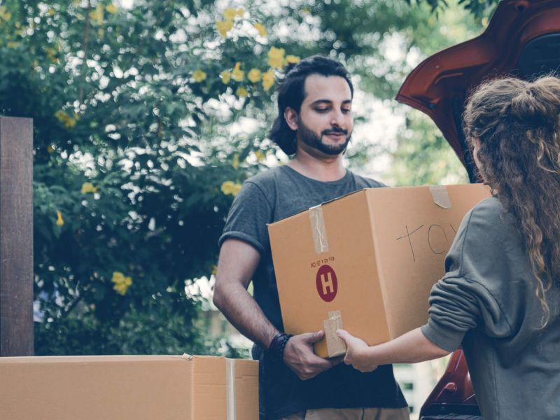 First time buyers moving into their new home